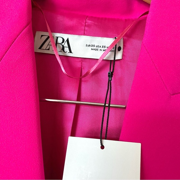 Zara short feather blazer neon fuchsia pink - Picture 11 of 16